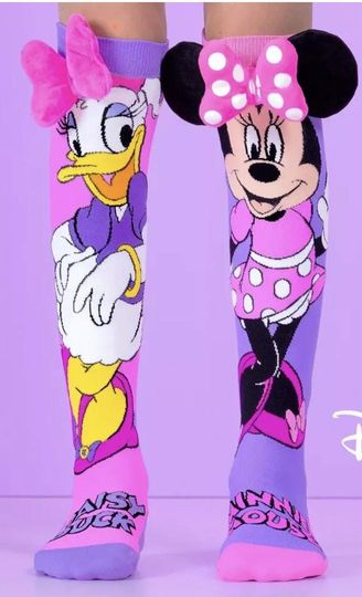 Minnie Mouse & Daisy Duck Novelty Socks. Crazy Sock Day. Size 9-12Y. SALE ON NOW