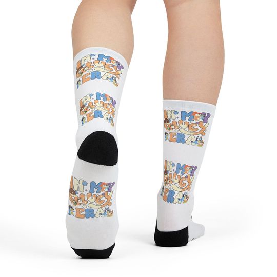 In My BlueyDad Era, Adult BlueyDad Socks, BlueyDad Theme Socks, BlueyDad Cartoon Fans, Fun Graphic, BlueyDad Socks, Gift for Mom Dad Friend