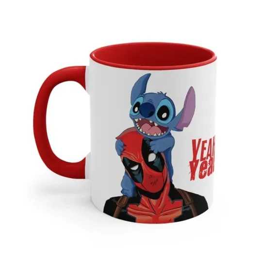 Deadpool and Stitch Coffee Disney Marvel Accent Coffee Mug, 11oz