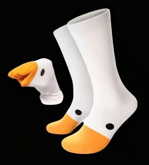 Funny Goose Socks - 2 Unique Designs - Quirky Gift for Animal Lovers - One Size Fits All,silly goose socks,funny animals socks for women