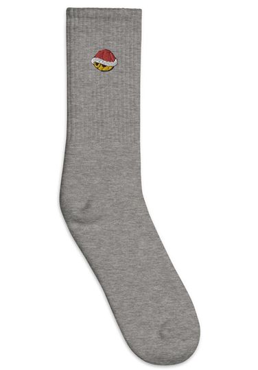 Red Shell Embroidered Socks