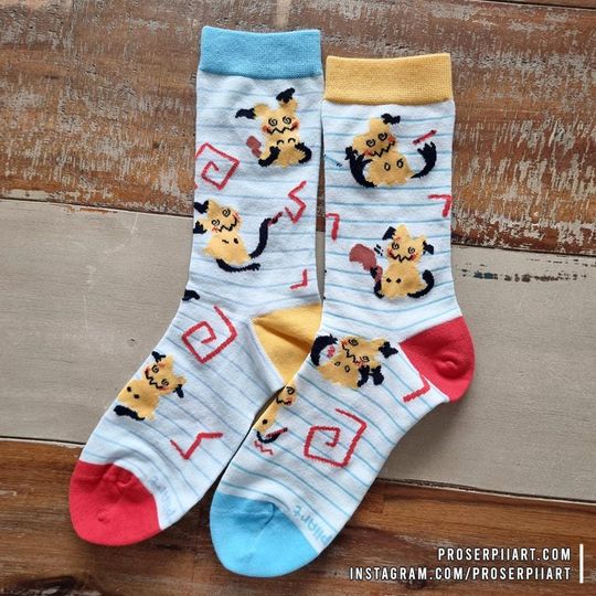 Mimikyu Inspired Socks ,, unisex shark socks ,, men's & women's socks ,,