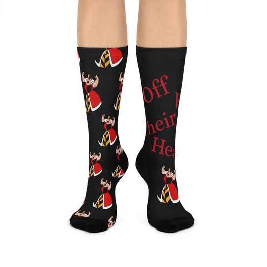 Queen of Hearts Socks - Quirky Alice in Wonderland Design for Fun & Whimsical Daily Wear - Great Gift for Fantasy Lovers
