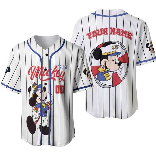 Discover Personalized Mickey Mouse Cruise Trip Summer Vacation Baseball Jersey Shirt