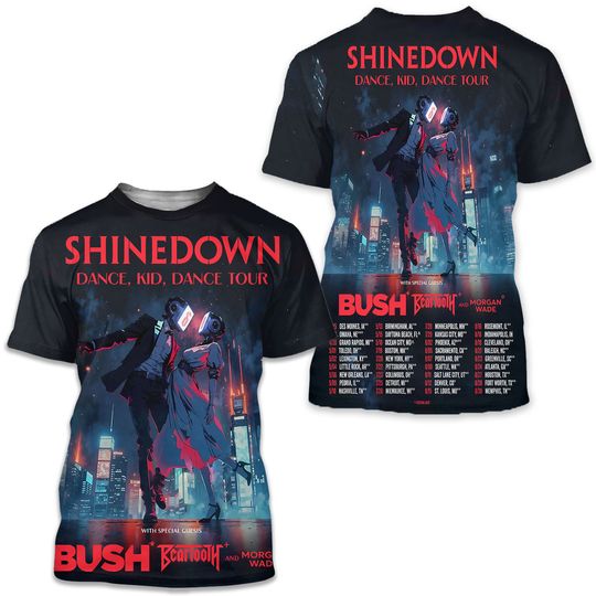 Shinedow Dance Tour 2025 With Bush X Beartooth X Morgan Wade 3D T-Shirt