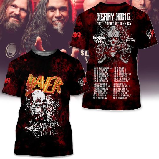 Tour 2025 Slayer Band 3D Tshirt