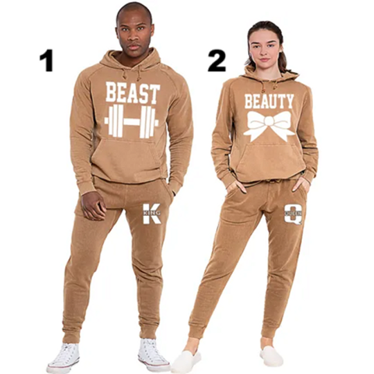 Beast Beauty Matching Hoodies, Beauty and the Beast Outfit, Couples Gym Clothes, Matching Gym Clothes, Matching Tracksuits, Gift for Her