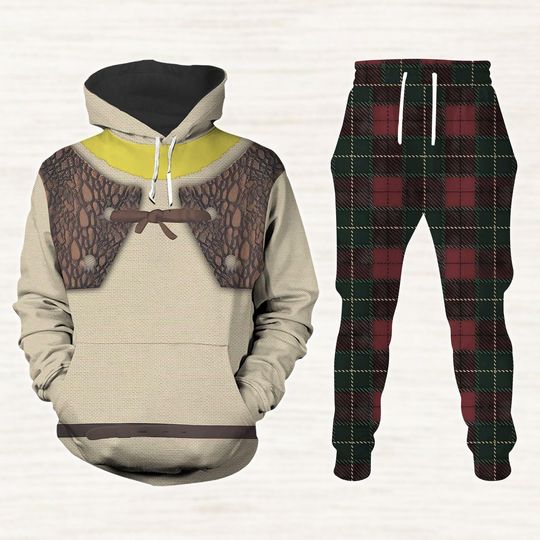 Shrek Cosplay 3D Hoodie, Funny Shrek Jogger, Shrek And Fiona Shirt, Disney Character Outfit, Disneyland Halloween Tee, Cartoon Fan Gift