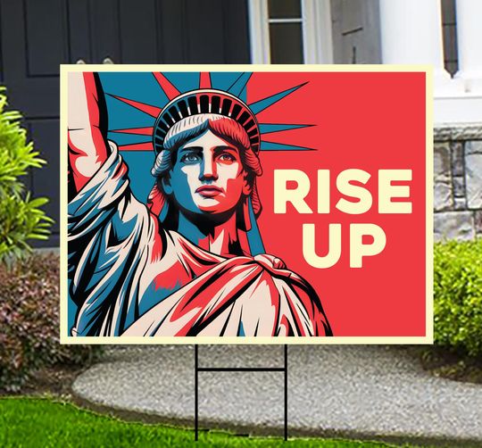 Rise Up Resistance Yard Sign - Resist Hate Lawn Sign, Anti-Trump Sign, Resist Racism, Resist Fascism Yard Sign