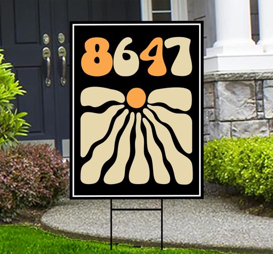 Retro 8647 Anti-Trump Yard Sign - Resist Hate Lawn Sign, Anti MAGA 8647 Sign, Resist Racism, Resist Fascism Yard Sign