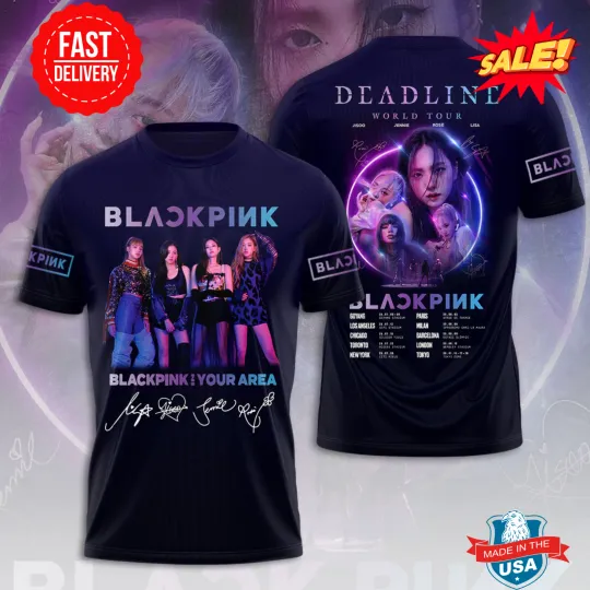 BLACKPINK World Tour 2025 Shirt – 3D Kpop Tee for American Blink Fans