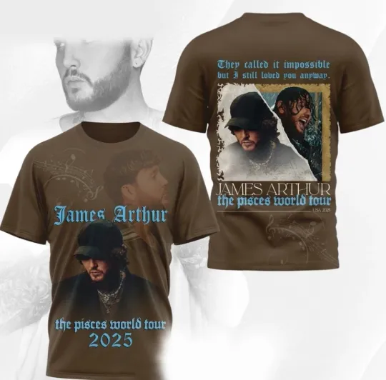 James Arthur The Pisces World Tour 2025 AOP 3D T-shirt