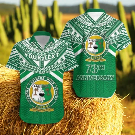 Personalised Happy Anniversary Liahona Tonga High School Trendy Hawaiian Shir