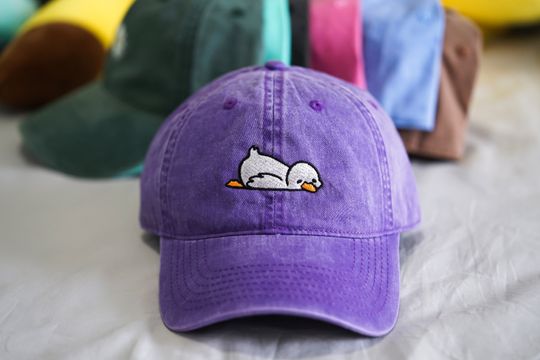 Cute Duck Embroidery Cap, Unisex Casual Sunshine Baseball Hat, 100% Cotton Delicate Hat Caps, Bachelorette Party Gift, Summer Cap