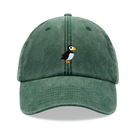 Puffin Baseball Cap Vintage Washed Cotton Unisex Dad Hat Adjustable Funny Faded Sports Sun Mothers Day Bird Watcher Funny Animal