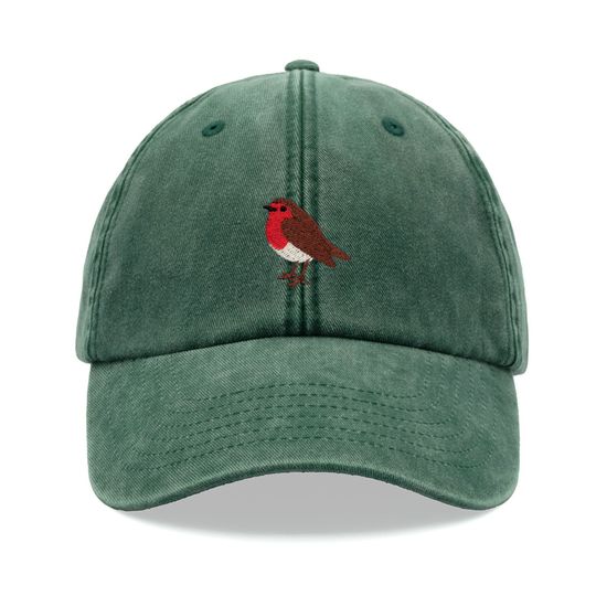Robin Baseball Cap Vintage Washed Cotton Unisex Dad Hat Adjustable Funny Faded Sports Sun Mothers Day Bird Little Red Breast Funny Animal