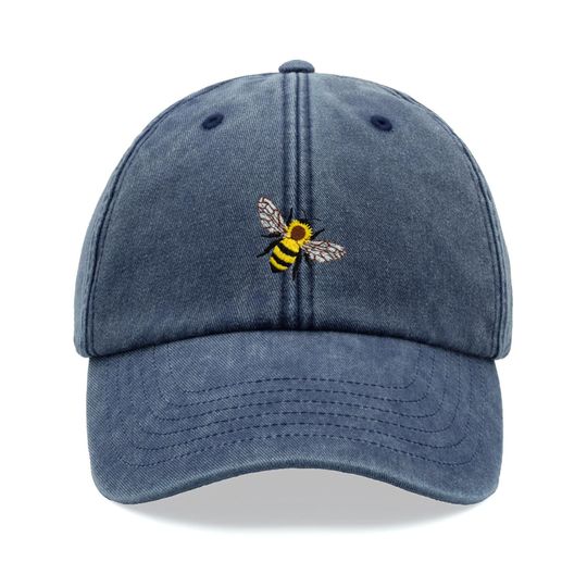 Honey Bee Baseball Cap Vintage Washed Cotton Unisex Dad Hat Adjustable Funny Faded Sports Sun Mothers Day Flower Cute Summer Holiday