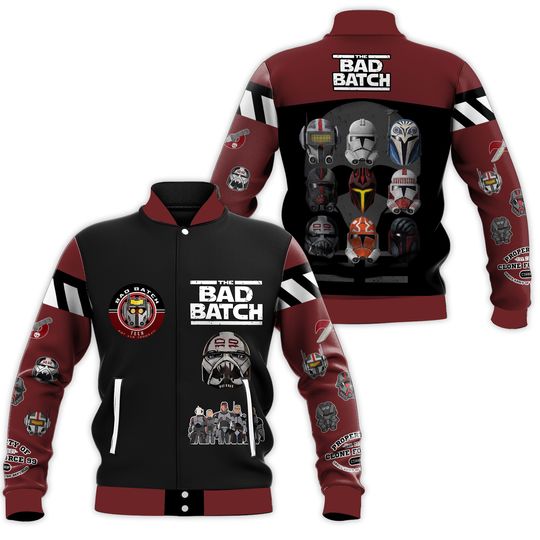 Star Wars Bad Batch Baseball Jacket, Darth Vader Streetwear Jacket, Disney Movie Jacket For Men, Galaxy's Edge Shirt, Star Wars Fan Gif