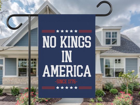 No Kings In America Yard Flag - Anti Trump Garden Flag, Protect Democracy