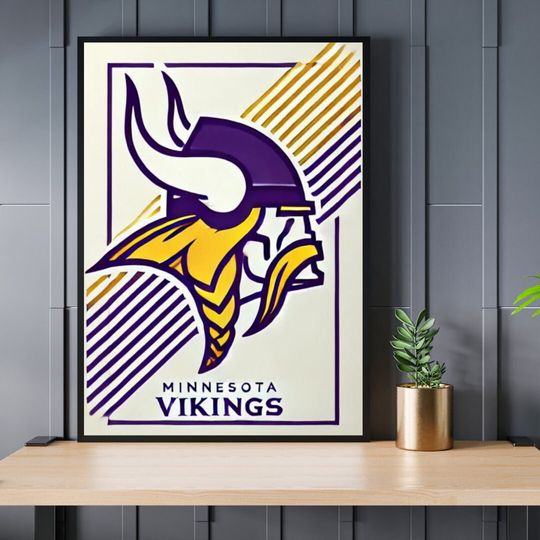 Minnesota Vikings Print  - Bold and Vibrant Sports Art, Office Print, Games Room, Bedroom Print, Basement Print