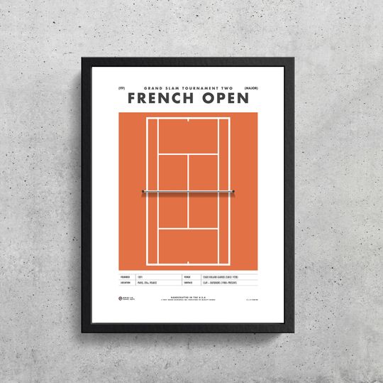 French Open Grand Slam Wall Art |  Tennis | France | Grand Slam | Tennis Lover | Tennis Decor | Tennis Wall Art | Tennis Poster