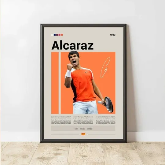 Carlos Alcaraz Poster, Tennis Poster, Motivational Poster, Sport Poster No Frame
