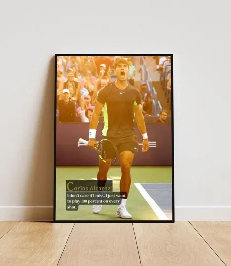 Carlos Alcaraz Tennis Poster No Frame, Tennis Lover Gift, Tennis Aesthetic