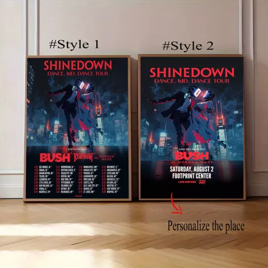 shine down Bush Beartooth And Morgan Wade 2025 Kid Dance Poster