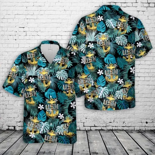 Us Navy Hawaiian Shirt US Navy E 9 Master Chief Petty Officers Anchor Hawaiian S