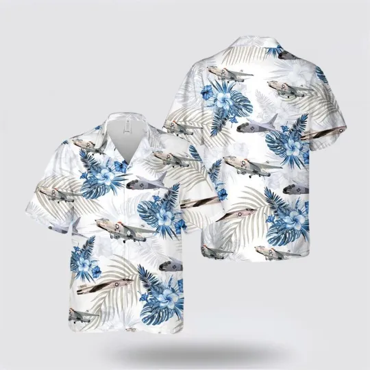US Navy Vought RF 8 Crusader Hawaiian Shirt 8211 Gifts For Navy Military Personn