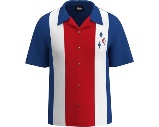 USA 4th of July Patriotic Bowling Shirt | American Flag T-Shirt | Stars and Stripes Design