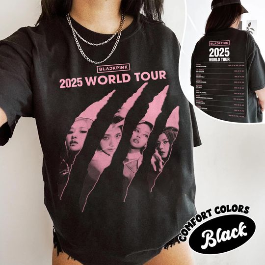 Blackpink Vintage 2 Sides 2025 World Tour Shirt, Blackpink Retro Shirt, Rose APT, Like Jennie, Jisoo Flower, Lisa Shirt, K POP Blackpink