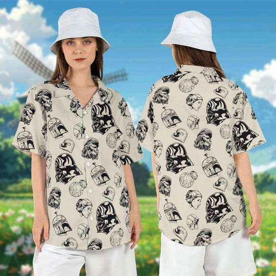 Disney Star Wars Hawaiian Shirt - Darth Vader & Anakin Skywalker Summer Shirt for Men and Women