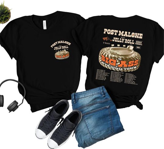 Vintage Post Malone Rap Music Shirt, Big Ass Stadium Tour, Posty 2025 Tour,Jelly Roll Tour,Posty Tour Merch, Kids Post Malone Tour Shirt