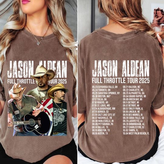 Full Throttle Tour 2025 T-Shirt, Jason Aldean Concert Merch, Unisex Country Rock Tee, Fan Gift