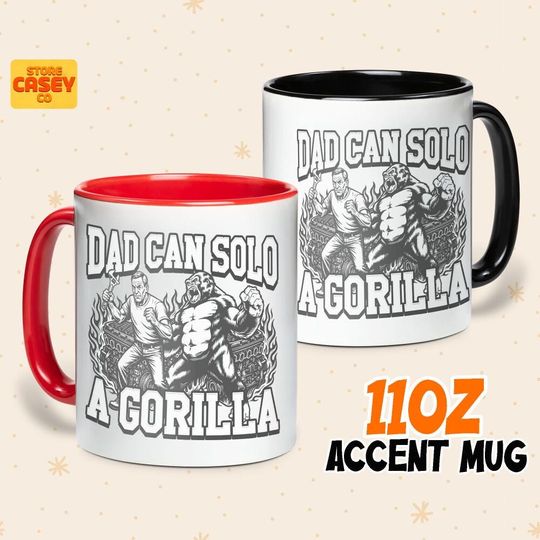 Discover Accent Mug My Dad Solo Gorilla Cute Coffee Cup for Disney Fans, Morning Tea Gift, Dishwasher Safe, Coffee Mug Gift for Poppa
