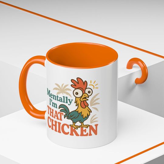 Hei Hei Moana Coffee Mug - Fun Kitchen Gift for Disney Lovers, Humor, Quirky Design, Perfect for Birthdays and Celebrations, - Mentally I'm