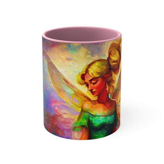 Fairy Tinkerbell Tink Pixie Accent Mug #1, Coffee Mug, Coffee Cup, Tea Mug, Hot Chocolate Mug, Hot Chocolate Cup, flowers, photograph