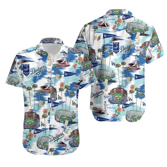 Discover LA Hawaiian Dodgers  Welcome Summer Shirt, LA Baseball Dodgers Team Beach Shirt