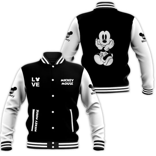 Halloween Mickey Baseball Jacket, Mickey Jacket Men, Mickey Racing Jacket, Streetwear Jacket, Disneyland Jacket, Mickey Mouse Jacket