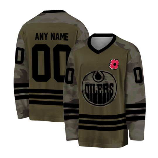 Personalized Edmonton Oilers Military Appreciation Night Special Hockey Shirt
