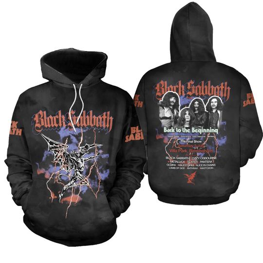 2025 Black Sabbath Tour 3D Hoodie Back to the Beginning Pullover Fan Gift