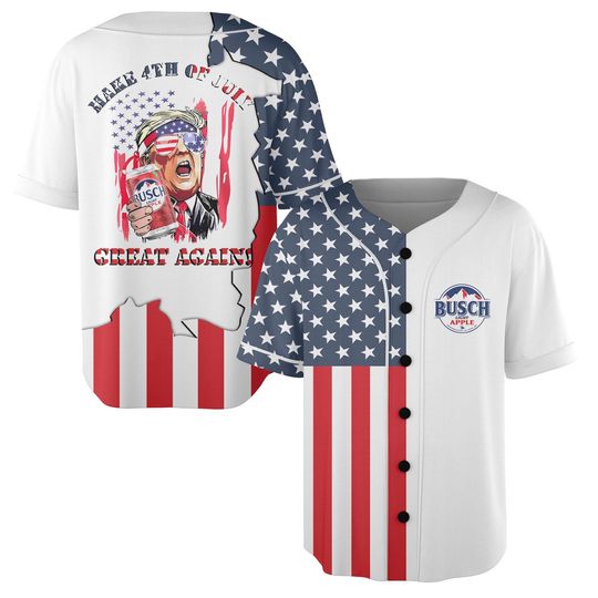 Trump 4th of July Patriotic Baseball Jersey for Beer Lovers