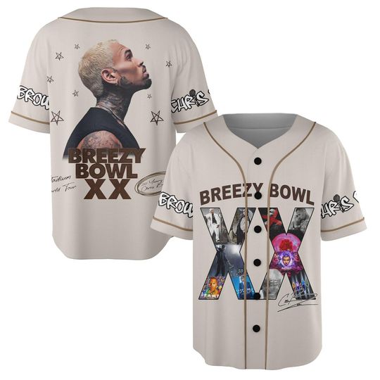 Chris Brown Breezy Bowl Baseball Jersey, Breezy Bowl XX 2025 Shirt, Breezy Bowl Tour Graphic Tee, Music Y2K Shirt