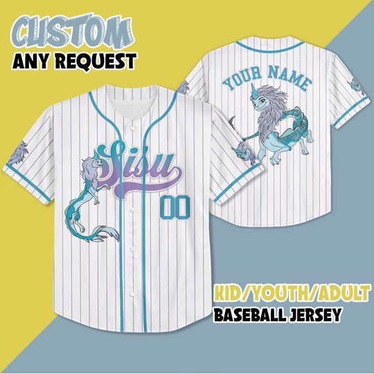Personalized Raya and the Last Dragon Sisu Baseball Jersey, Disney Sisu Princess Raya Jersey Shirt, Raya and the Last Dragon Baseball Jersey