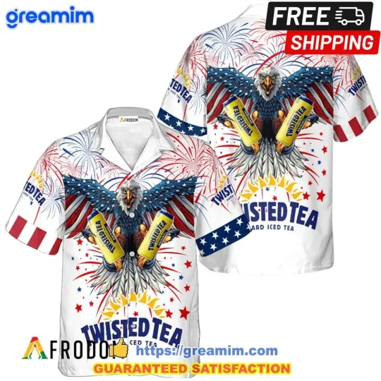 Twisted Tea US Flag 4th Of July Hawaiian Shirt And Short