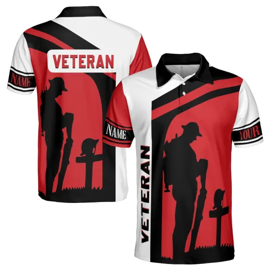 Personalized U.S. Veteran Honor The Fallen Polo Shirt