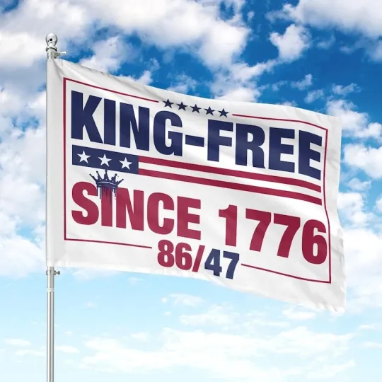 King-Free Since 1776 Resist Fascism 8647 Anti Trump Resist Fascism Flag