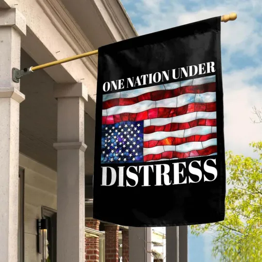 One Nation Under Distress Anti Trump For President Resist Hate Political Flag