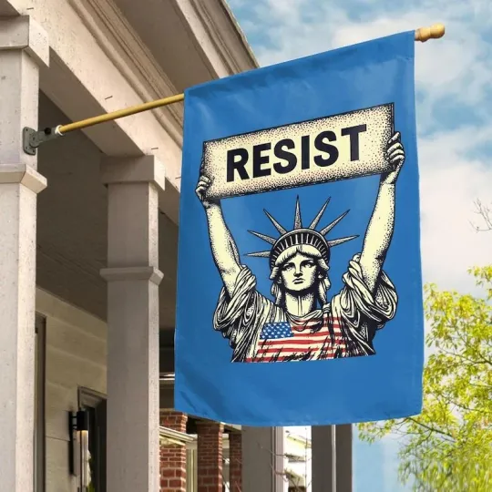 Statue Of Liberty Holding Resist Sign Anti Trump Hate Has No Home Flag